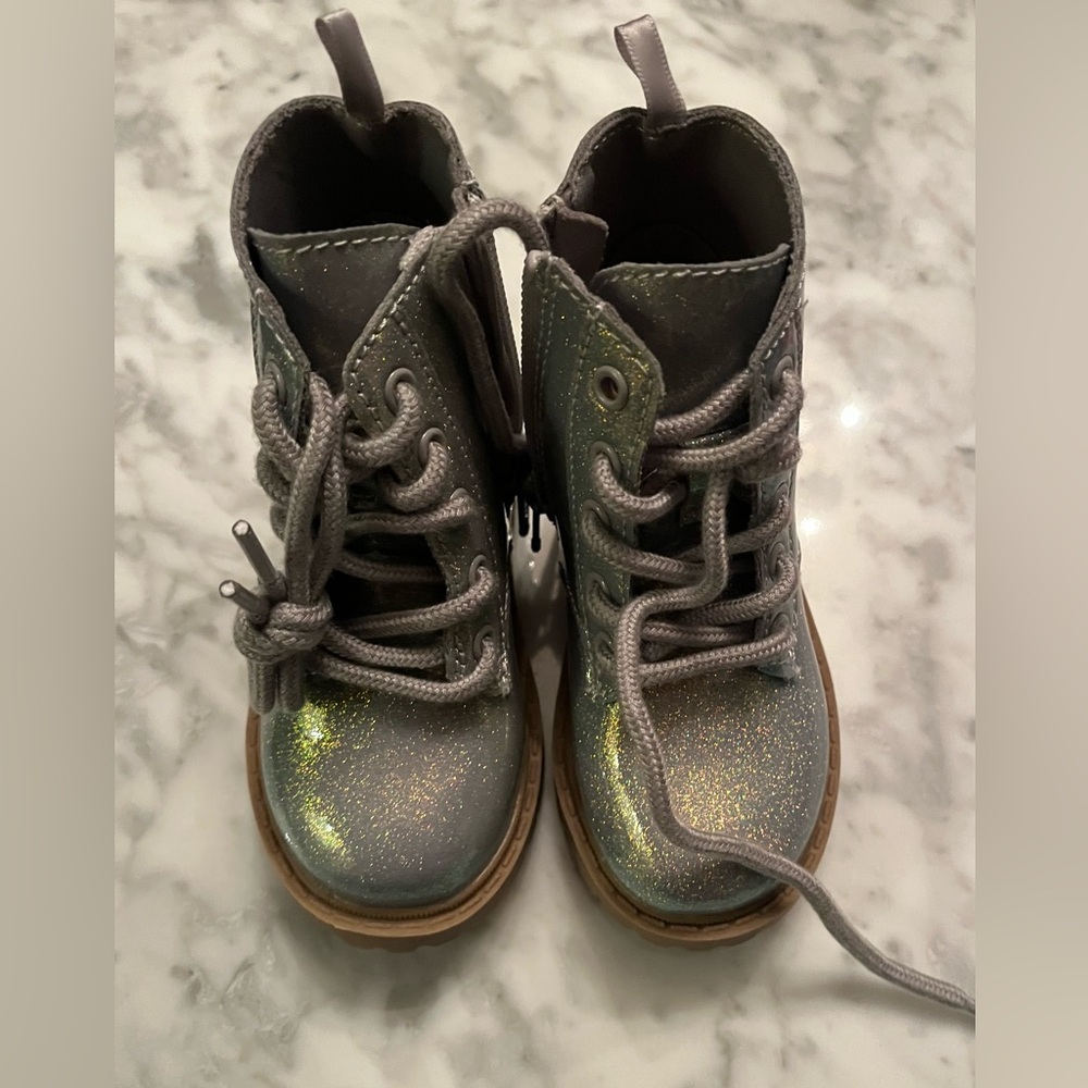 Old Navy Shimmering Silver Kids Boots